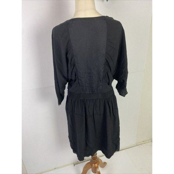 Portmans Size M Black Women's A-Line Dress 100% SILK - Picture 5 of 7
